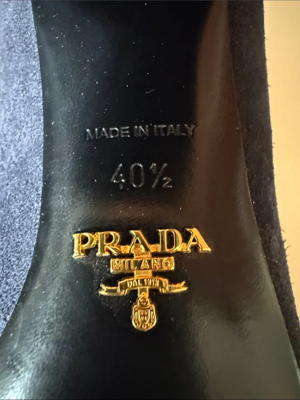 Prada Navy Suede Pointed-Toe Pumps